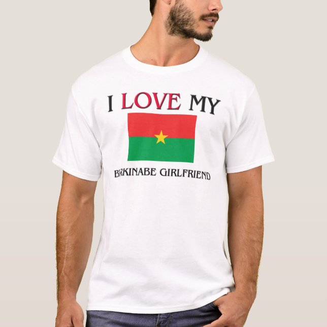 Camiseta Eu amo meu namorada de Burkinabe (Frente)
