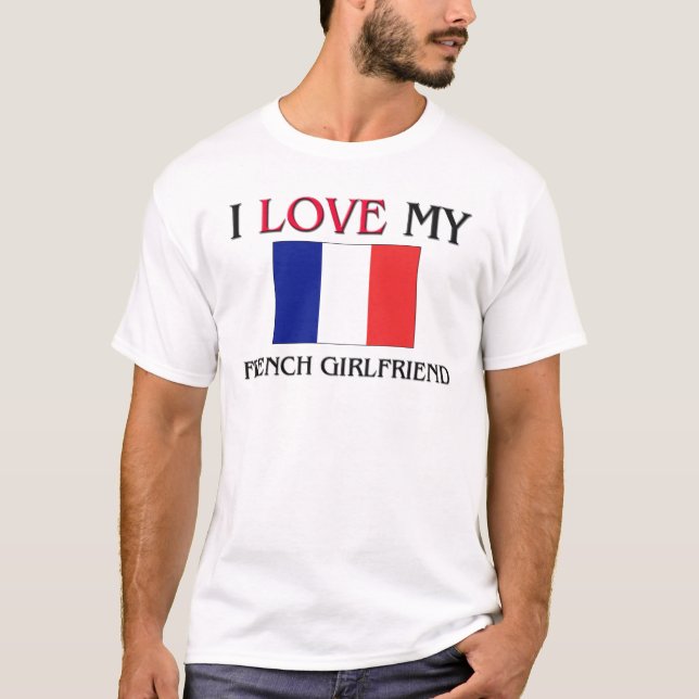 Camiseta Eu amo meu namorada francês (Frente)