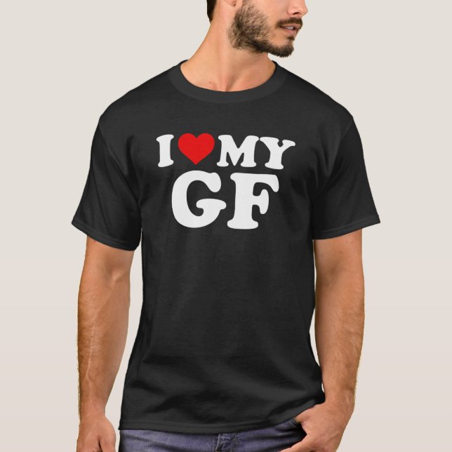 Camiseta Eu amo meu Namorada GF - Coração Vermelho (Frente)