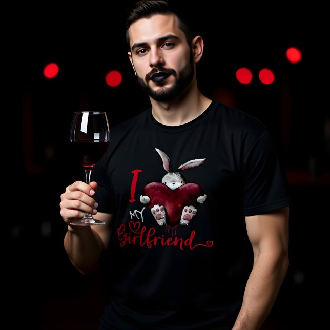 Camiseta Eu Amo Meu Namorada Gótico (Criador carregado)