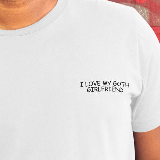 Camiseta Eu Amo Meu Namorada Gótico Preto Quadrado Engraçad