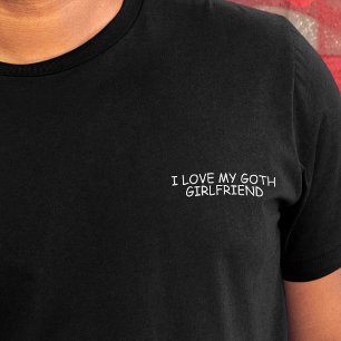 Camiseta Eu Amo Meu Namorada Gótico White Comic Sans Engraç