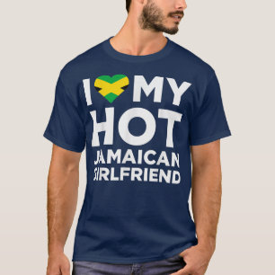 Camiseta Eu Amo Meu Namorada jamaicano-quente Cute Jamaica 