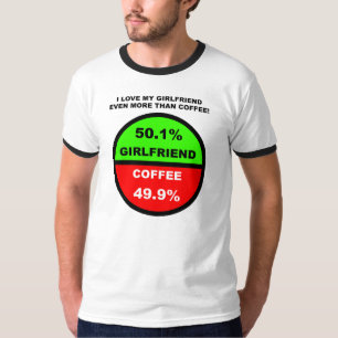 Camiseta Eu Amo Meu Namorada Mais Que Café Engraçado