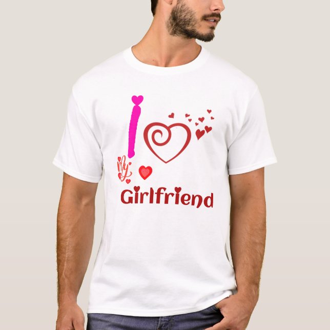 Camiseta Eu Amo Meu Namorada Personalizado (Frente)