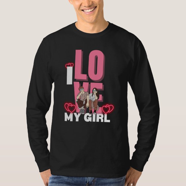 Camiseta Eu Amo Meu Namorada Personalizado (Frente)