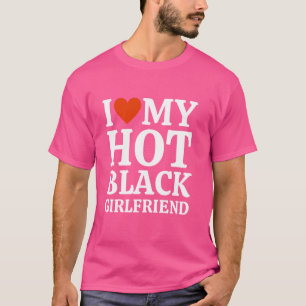 Camiseta Eu Amo Meu Namorada Preto Quente Eu Corto Minha Ga
