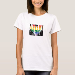 Camiseta Eu Amo Meu Namorada Rainbow