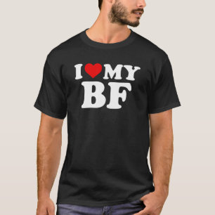 Camiseta Eu Amo Meu Namorado BF - Coração Vermelha