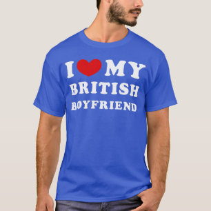 Camiseta Eu Amo Meu Namorado Britânico Eu Adoro Meu Namorad