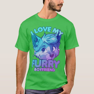 Camiseta Eu Amo Meu Namorado Peludo Antropomorfismo Fursuit