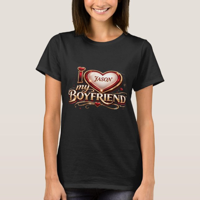 Camiseta Eu Amo Meu Namorado Personalizado (Frente)