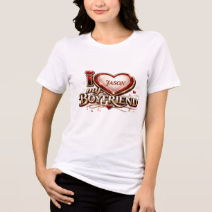 Camiseta Eu Amo Meu Namorado Personalizado