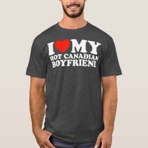 Camiseta Eu Amo Meu Namorado Quente Eu Amo Meu Rapaz Canadi