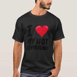 Camiseta Eu Amo Meu Namorado Quente I Casal Vermelho BF Val