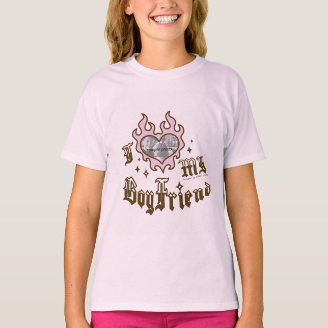 Camiseta Eu Amo Meu Namorado - Vermelho - DingusDesign - Bb (Frente)