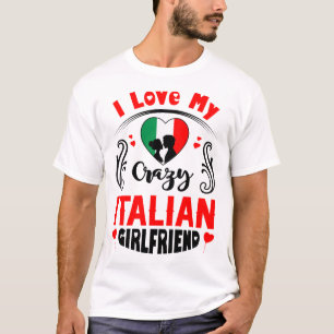 Camiseta Eu Amo Meu Namorados Namorada Italiano Louco