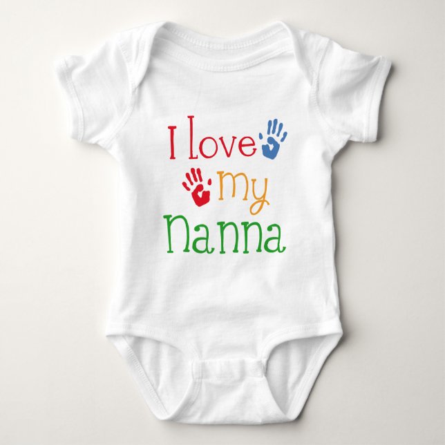Camiseta Eu amo meu Nanna Handprints (Frente)