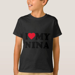 Camiseta Eu Amo Meu Nina Coração Avó Família Manga Longa 