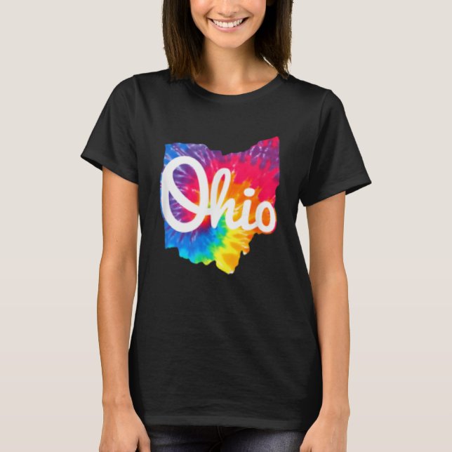 Camiseta Eu Amo Meu Ohio Home Script Tie Dye Ohio (Frente)