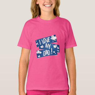 Camiseta Eu Amo Meu Pai Coração Gráfico