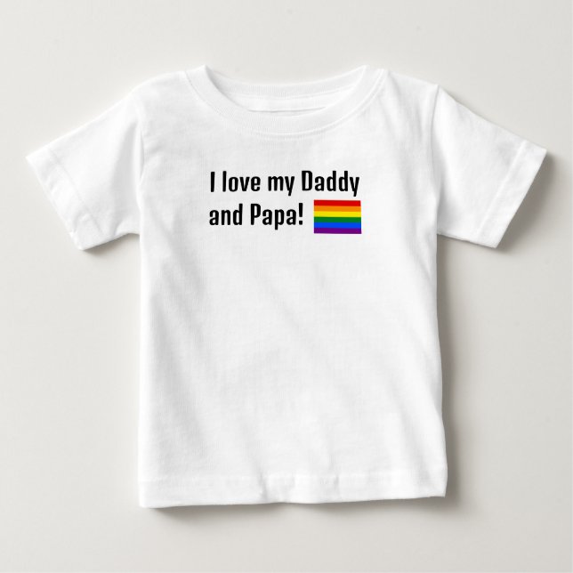 Camiseta Eu amo meu Pai e Papa Pride Flag Tee (Frente)