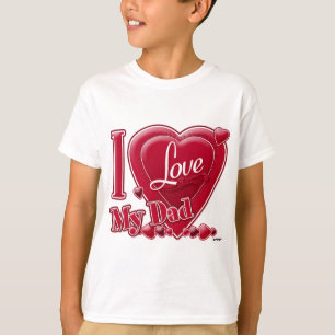 Camiseta Eu amo meu Pai vermelho - coração