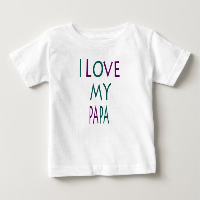 Camiseta Eu Amo Meu Papai Baby Tee (Frente)