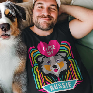 Camiseta Eu Amo Meu Pastor Australiano Aussie Dog Personali