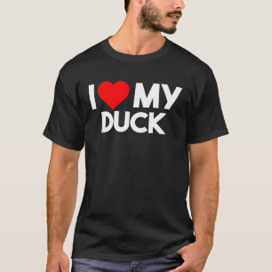 Camiseta Eu Amo Meu Pato Casal Animal Correspondente