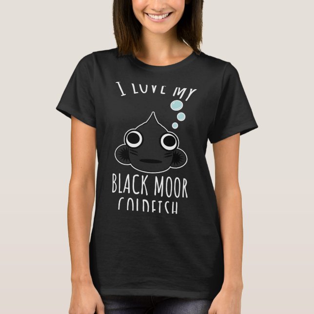Camiseta Eu Amo Meu Peixe-Ouro Preto (Frente)