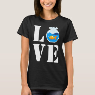 Camiseta Eu Amo Meu Peixe Pequeno e Fofo no Ralo de Peixes