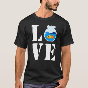 Camiseta Eu Amo Meu Peixe Pequeno e Fofo no Ralo de Peixes 