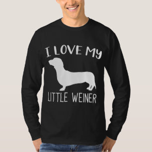 Camiseta Eu Amo Meu Pequeno Cachorrinho De Dachshund Engraç