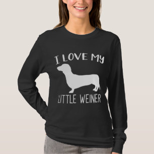 Camiseta Eu Amo Meu Pequeno Cachorrinho De Dachshund Engraç