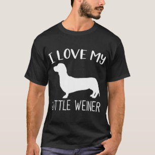 Camiseta Eu Amo Meu Pequeno Cachorrinho De Dachshund Engraç