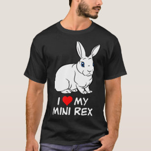 Camiseta Eu Amo Meu Pequeno Coelho Branco Azul