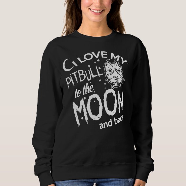Camiseta Eu Amo Meu Pitbull À Lua E Volto Engraçado Pitbu (Frente)
