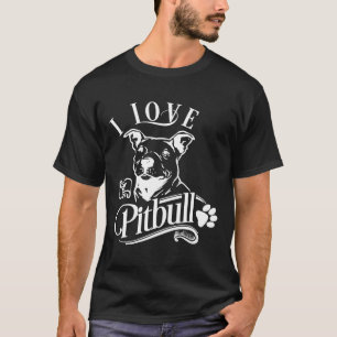 Camiseta Eu Amo Meu Pitbull Eu Animal Pet Pw Dog Lover Tee