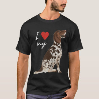 Camiseta Eu Amo Meu Pointer Inglês Fígado e Branco Ragla