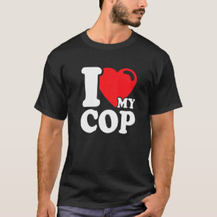 Camiseta Eu Amo Meu Policial Quente Policial Policial