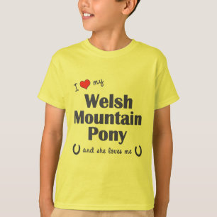 Camiseta Eu amo meu pônei da montanha de Galês (o pônei