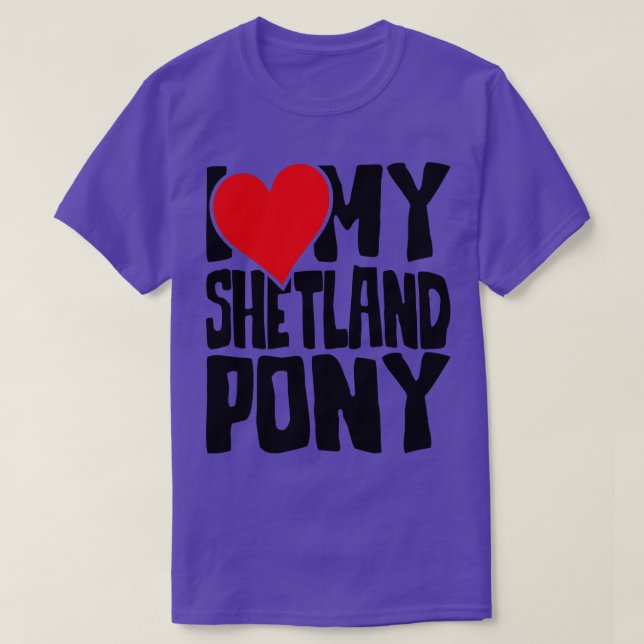 Camiseta Eu amo meu pônei Shetland 1 (Frente do Design)