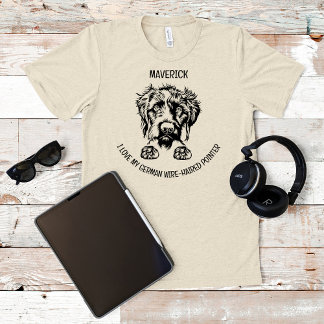 Camiseta Eu Amo Meu Ponteiro Alemão De Cabelo