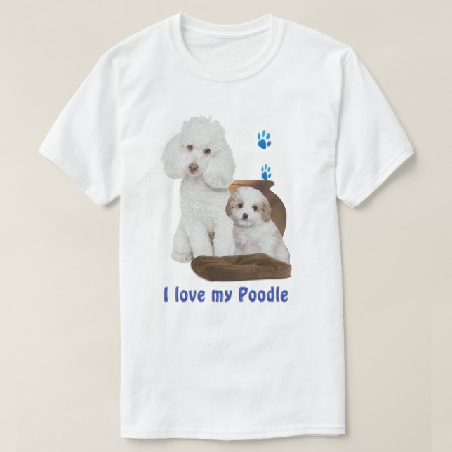 Camiseta Eu amo meu Poodle (Frente do Design)