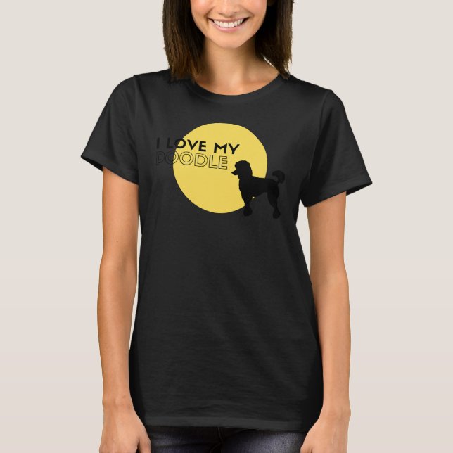 Camiseta Eu amo meu poodle amarelo (Frente)
