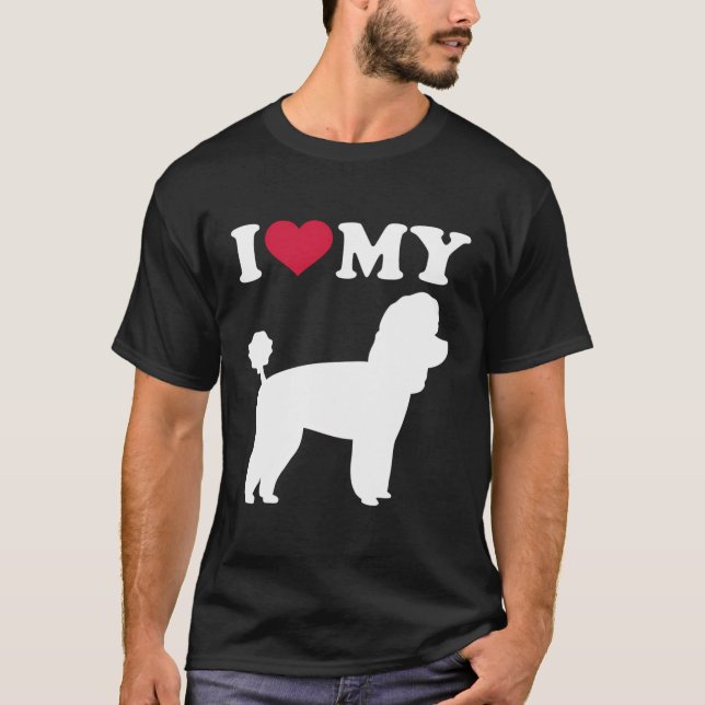 Camiseta Eu Amo Meu Poodle De Brinquedo (Frente)
