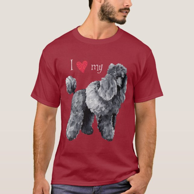Camiseta Eu amo meu Poodle Miniatura (Frente)