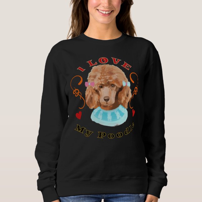 Camiseta Eu Amo Meu Poodle Puppy Dog Furbaby Pet K9 Bestfri (Frente)