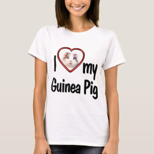Camiseta Eu Amo Meu Porco-Guiné - Quadro Fotográfico de Cor